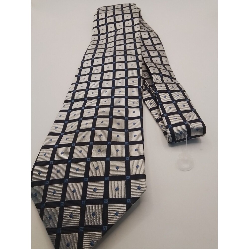 MEN'S FRANCO BASSI 100% SILK GRAY NECK TIE.